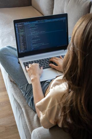 Secure code review-woman-working